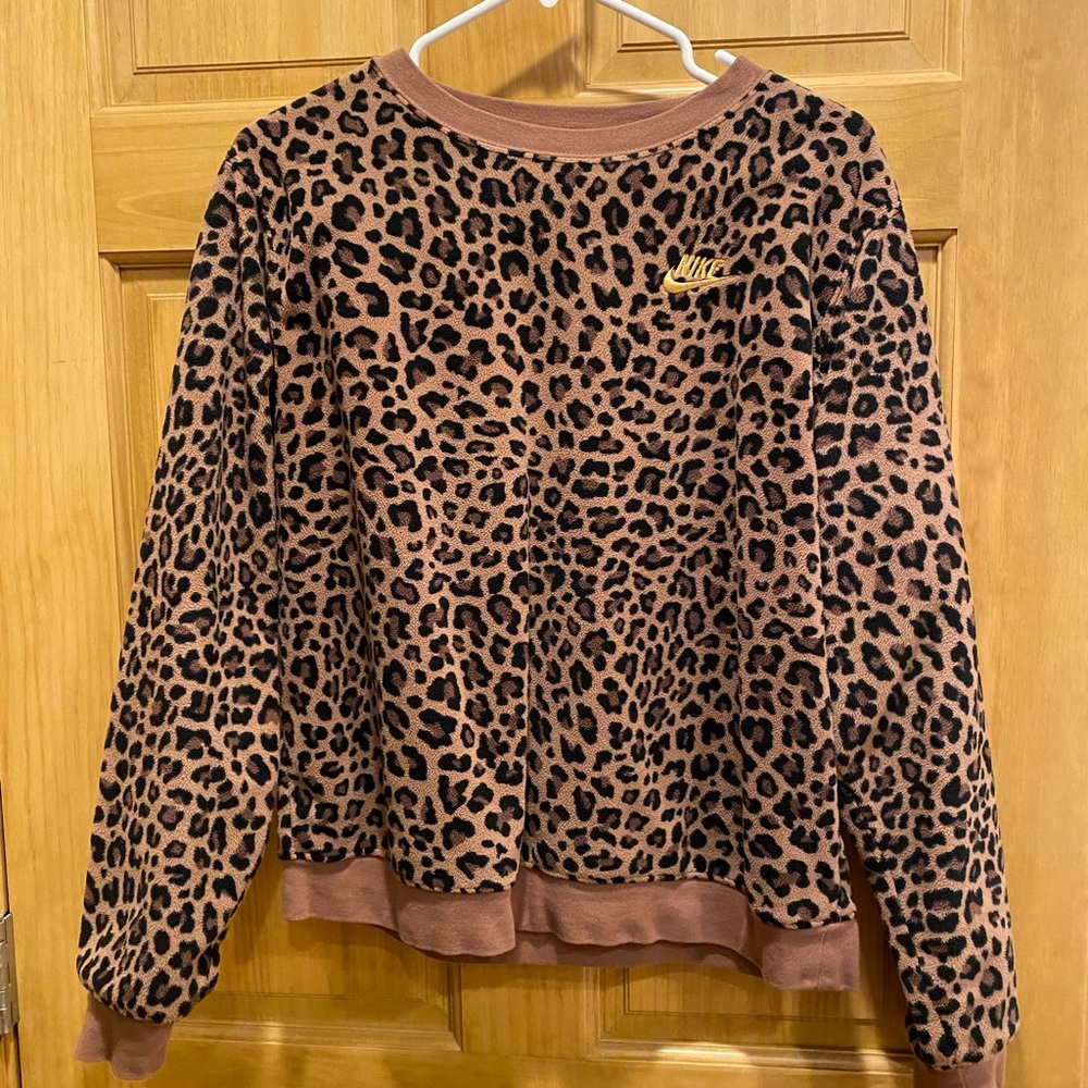Nike Fleece Crewneck Cheetah Print
